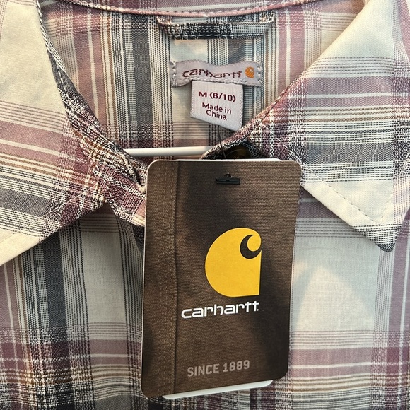 NWT Ladies Carhartt plaid button down - Picture 4 of 6
